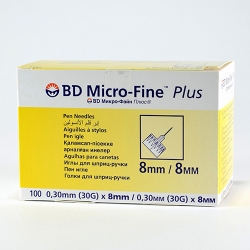 Иглы BD Micro-Fine Plus (Микро-Файн Плюс) 8,0 мм 30G №100